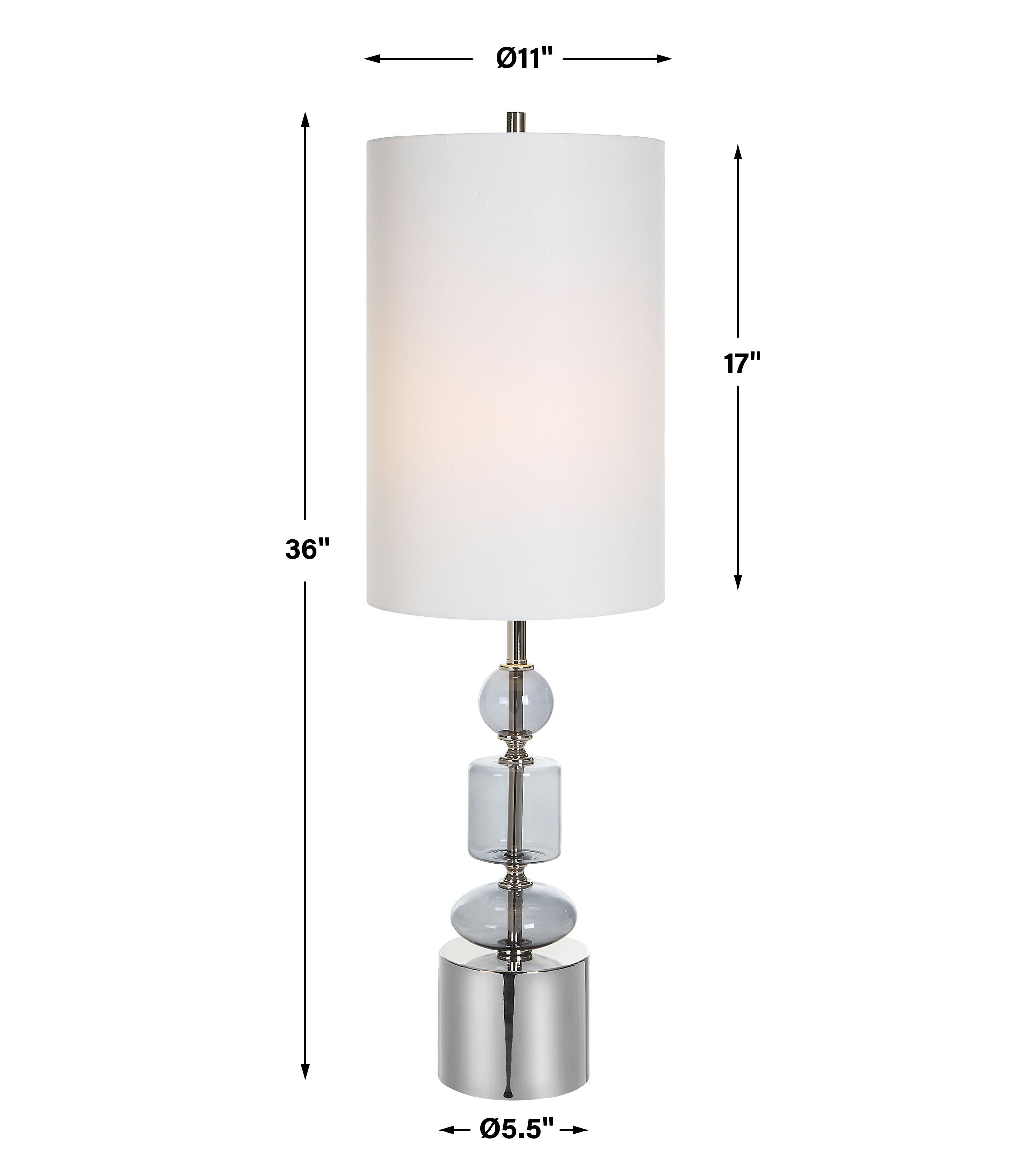 Stratus Gray Glass Buffet Lamp large image 