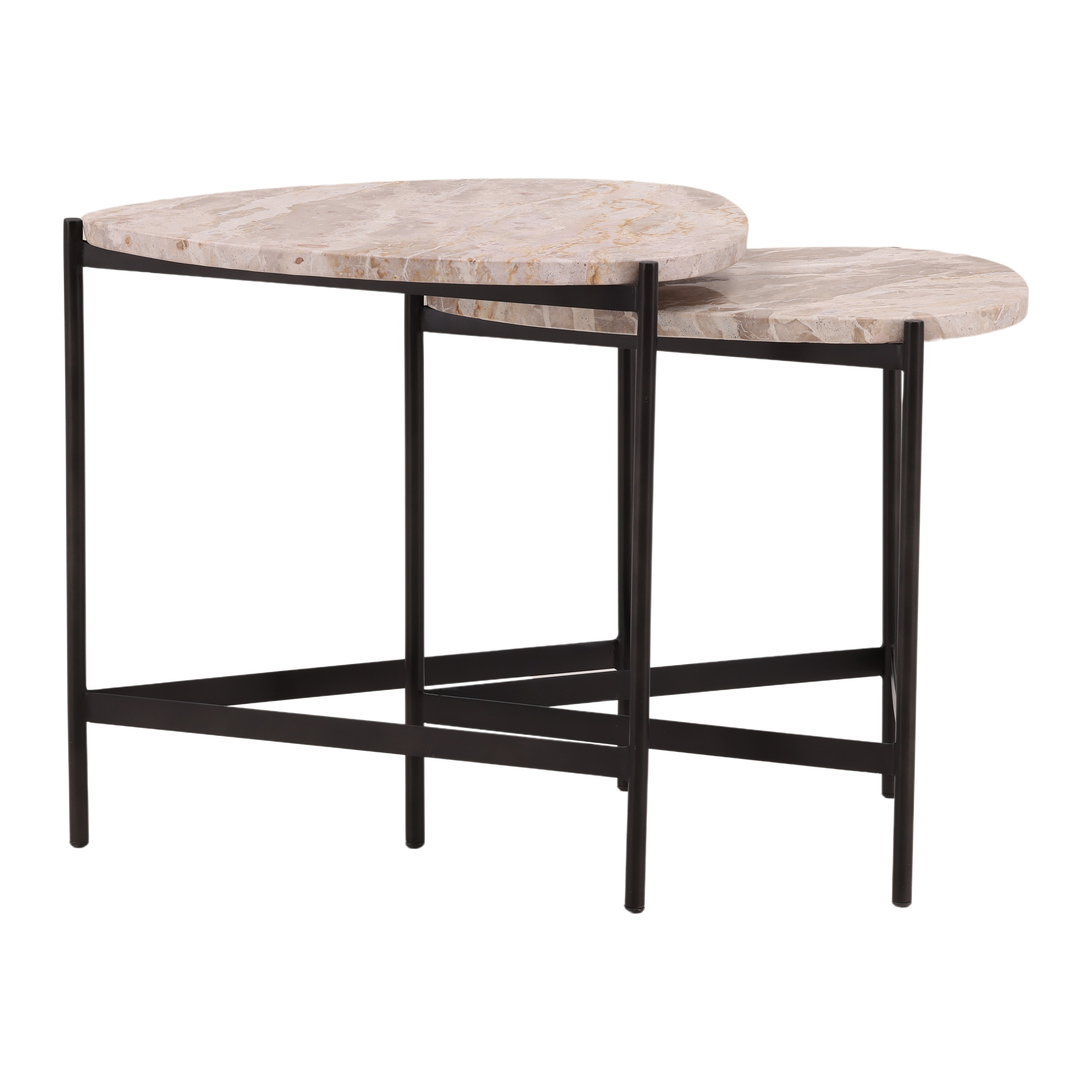 Corwin Nesting Tables Natural, Side & End Table by Dovetail, 18" width x 20.5" height x 21.5" depth View 2