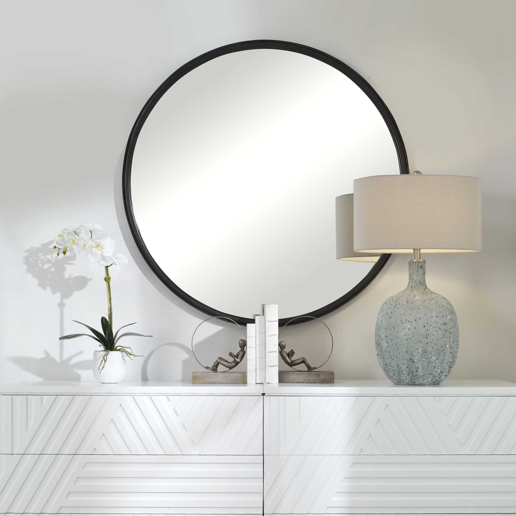 Dawsyn Round Mirror, by Uttermost, 44" width x 44" height x 1.5" depth View 4