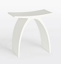Online Designer Bathroom Ovale Solid Surface - Matte White Stool
