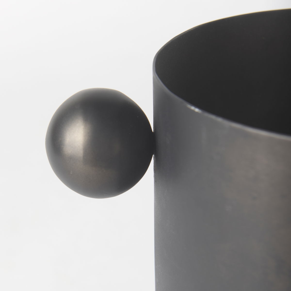 Juno 6.5H Medium Black Iron Vase, by Mercana, 8.5" length x 6" width x 6.5" height View 9
