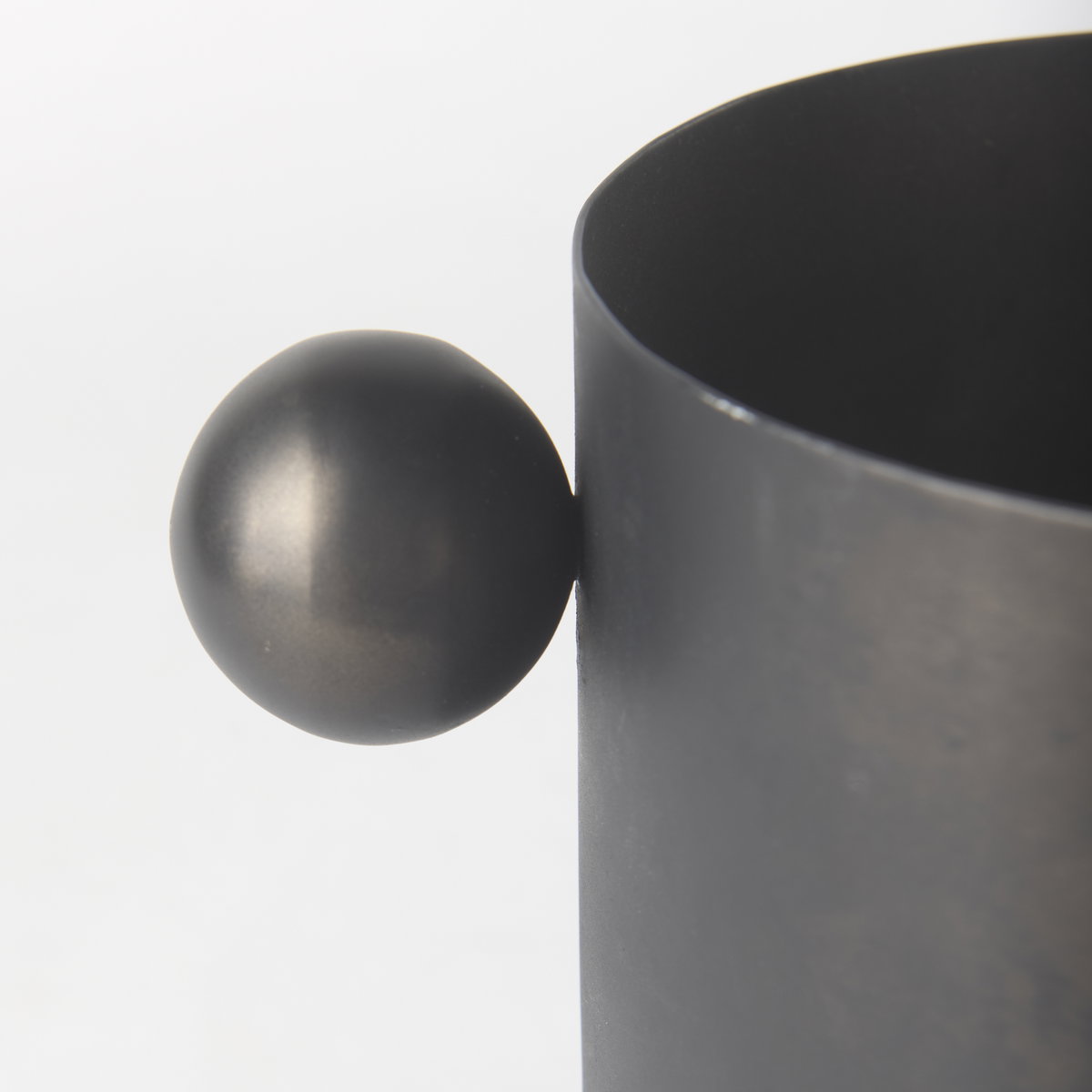 Juno 6.5H Medium Black Iron Vase, by Mercana, 8.5" length x 6" width x 6.5" height View 9