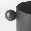 Juno 6.5H Medium Black Iron Vase, by Mercana, 8.5" length x 6" width x 6.5" height thumbnail 9
