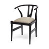 Trixie I  Black Wooden Base with Dark Taupe Fabric Seat Dining Chair, by Mercana, 20" length x 24" width x 31.25" height thumbnail 1