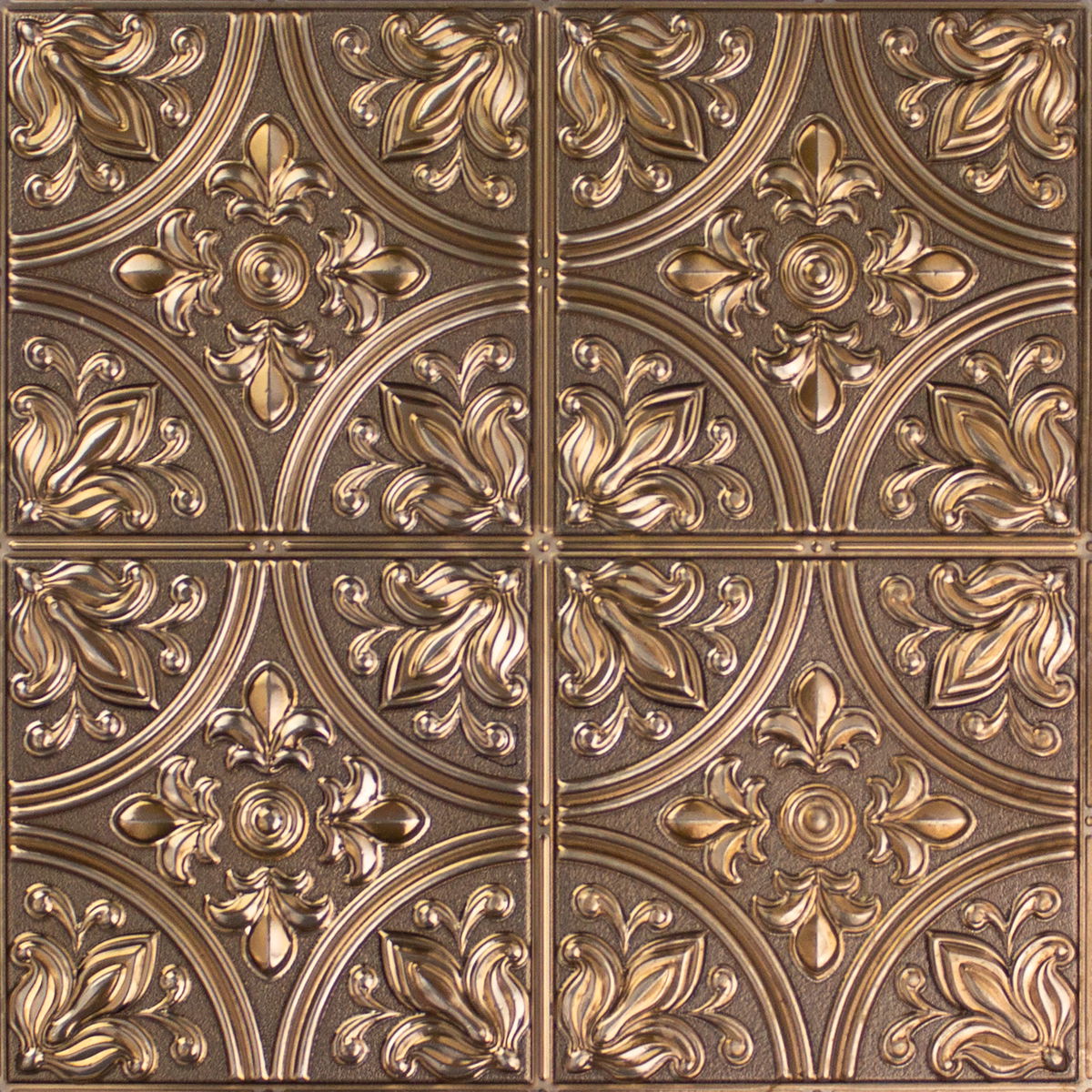 Tin Tile Copper Peel & Stick Backsplash, by York Wall, 10.8" length x 10.5" width x 0.06" depth