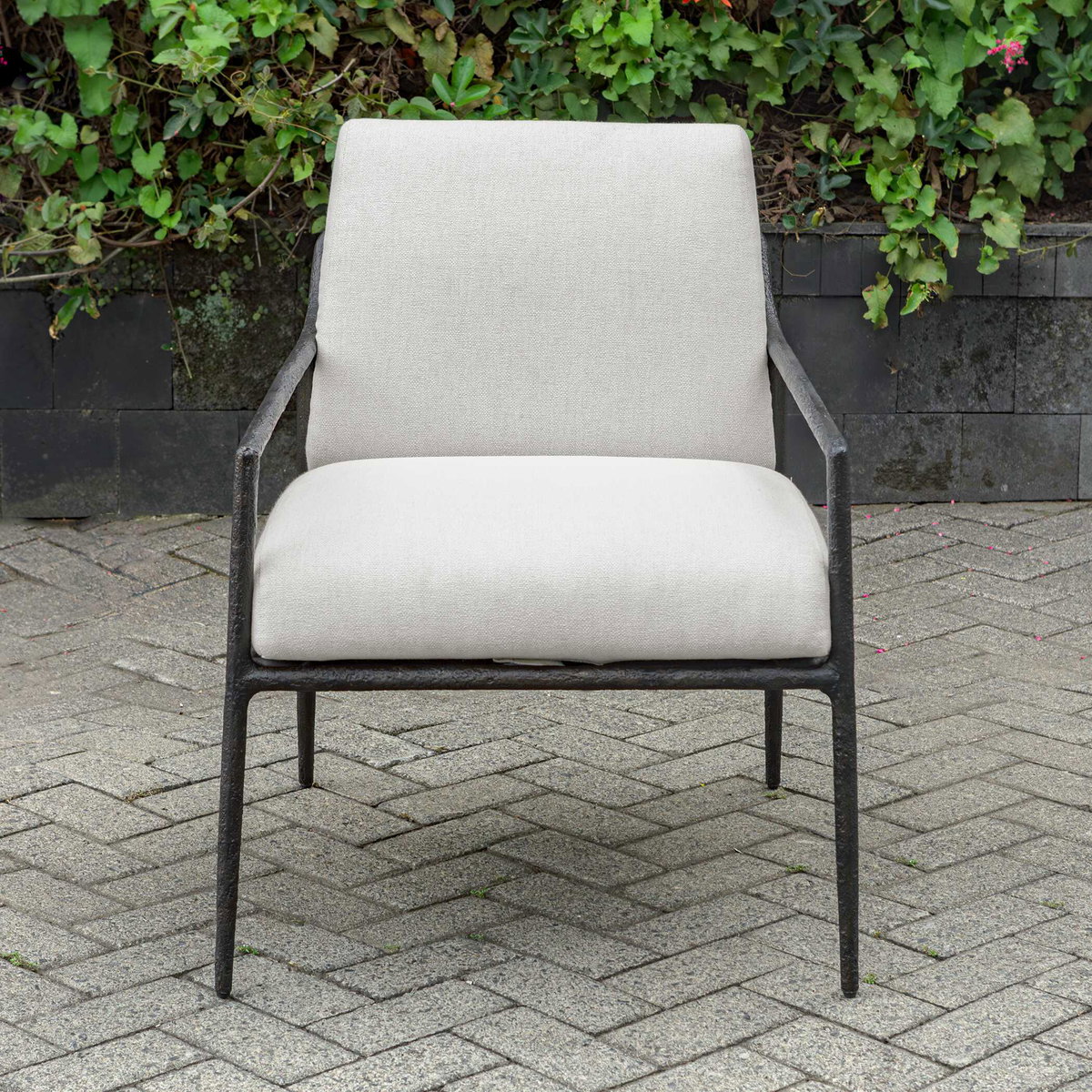 Thayer Outdoor Upholstered Lounge Chair, Outdoor Chair by Uttermost, 2'2" width x 3'2.3" height x 2'5" depth View 3