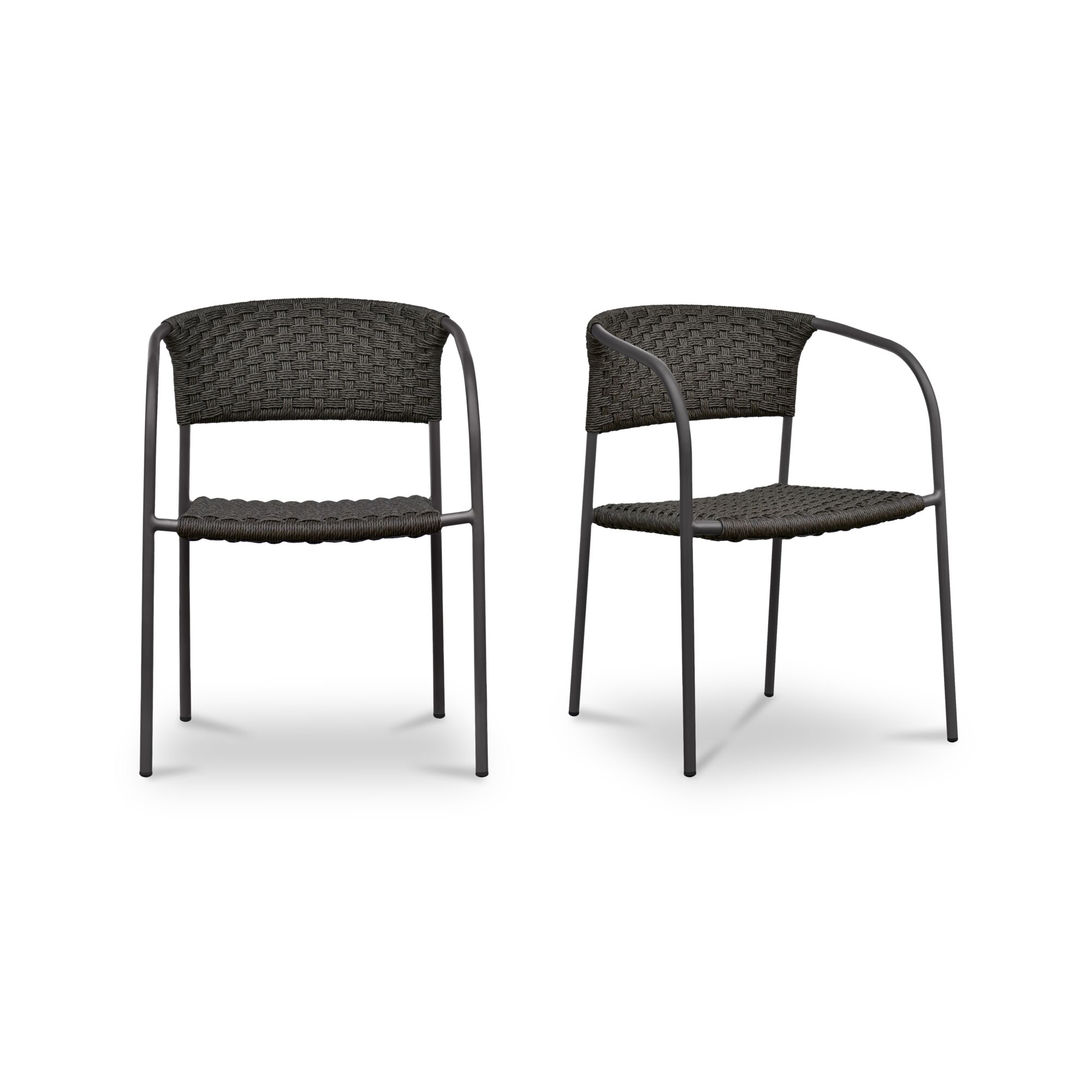 Zola Outdoor Dining Chair Dark Brown-set Of Two, by Moe's Home, 23.62" width x 30.75" height x 22.84" depth View 1