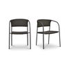 Zola Outdoor Dining Chair Dark Brown-set Of Two, by Moe's Home, 23.62" width x 30.75" height x 22.84" depth thumbnail 1