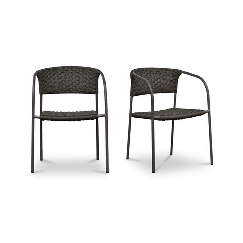 Zola Outdoor Dining Chair Dark Brown-set Of Two