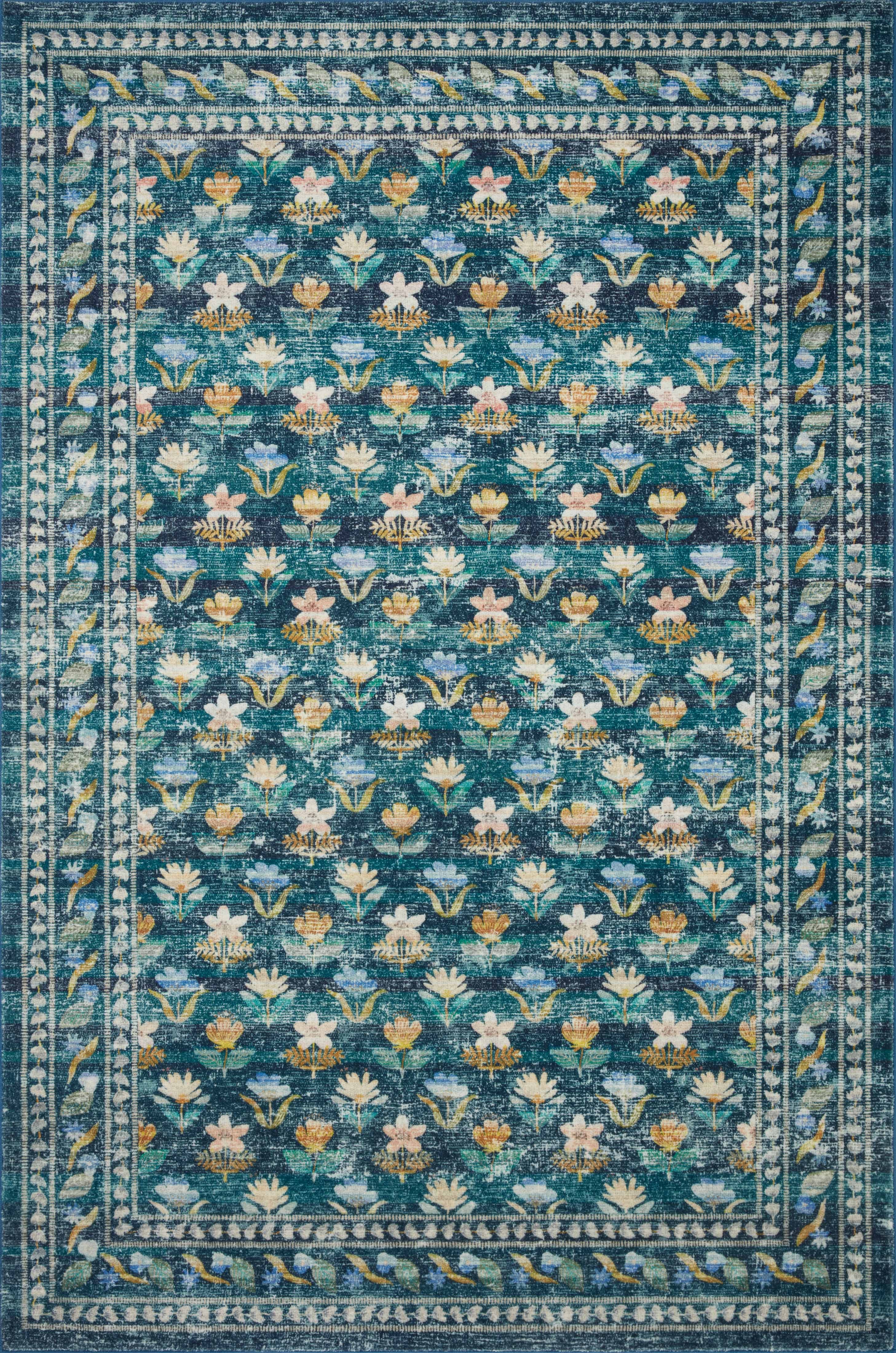 Rifle Paper Co. x Loloi Courtyard Rug, 1'6" length x 1'6" width View 1