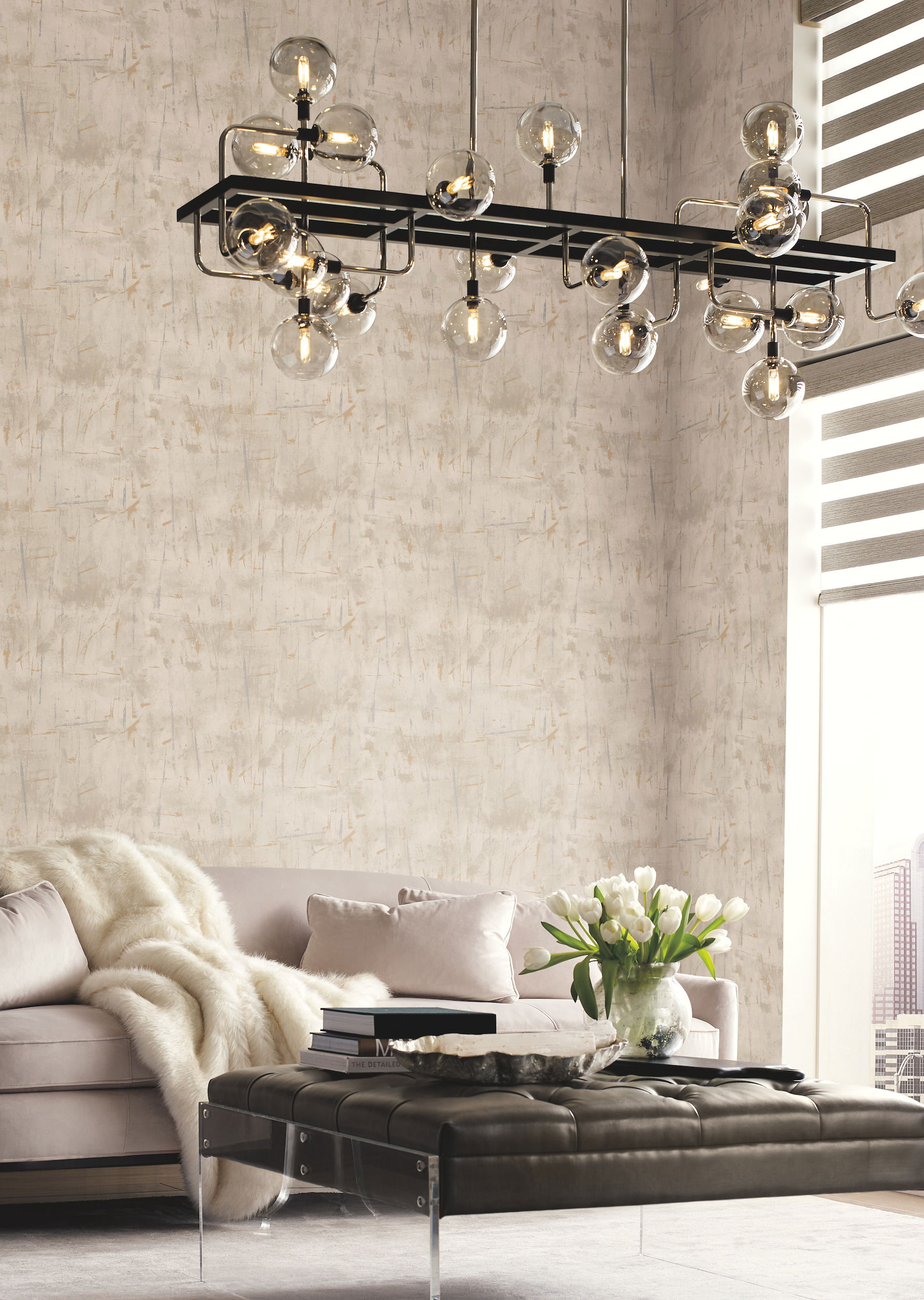 Modern Art Silver Wallpaper large image 