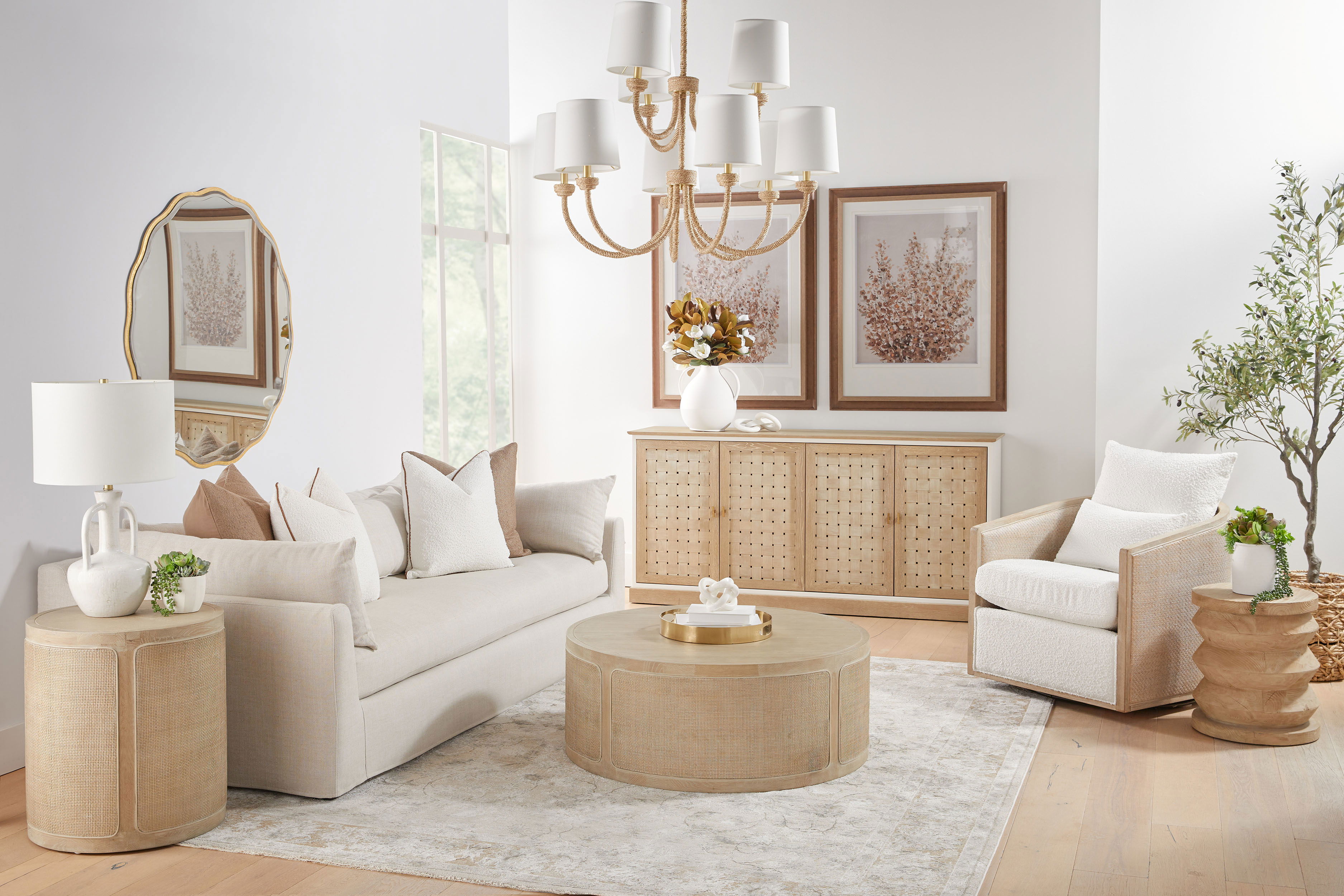 Cane Coffee Table, by Essentials for Living, 40.25" width x 16" height x 40.25" depth View 13