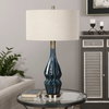 Prussian Blue Ceramic Lamp, Table Lamp by Uttermost, 18" width x 31.5" height x 18" depth thumbnail 2