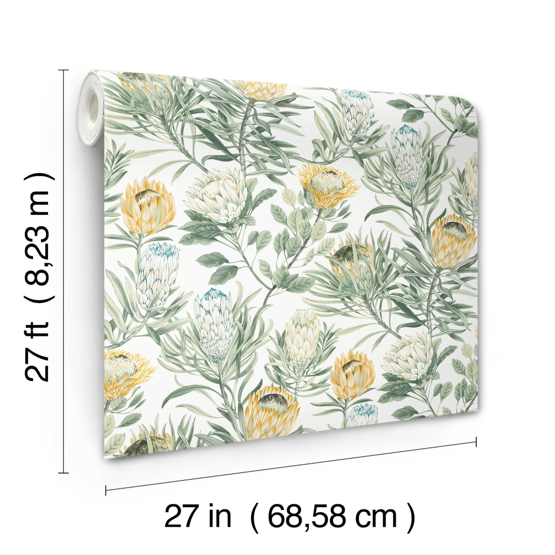 Protea White & Yellow Wallpaper Protea White & Yellow Wallpaper large image