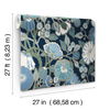 Poppies Black & Blue Metallic Wallpaper thumbnail 7