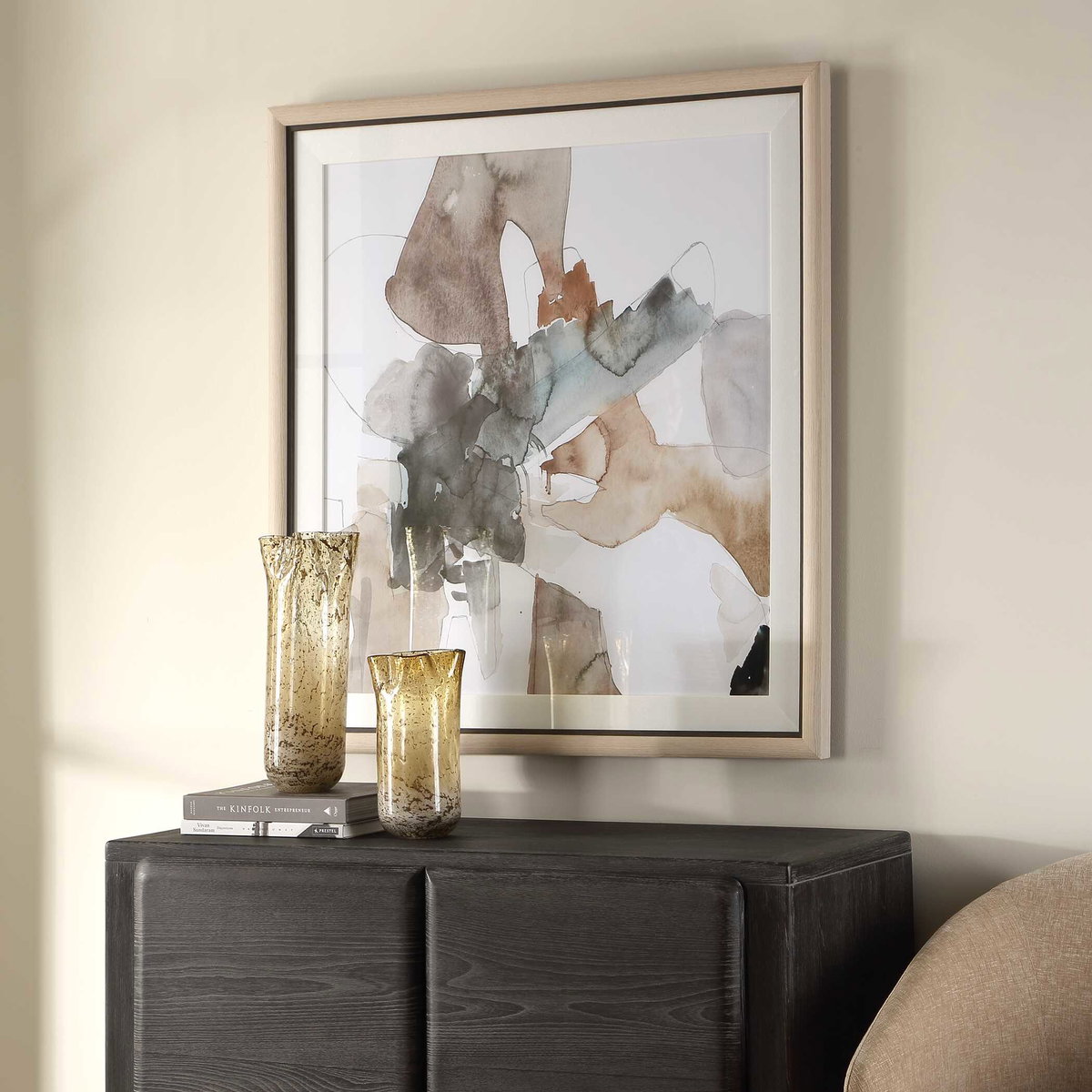 Cohesion Framed Abstract Print, Art by Uttermost, 37" width x 38.62" height x 1.5" depth View 3