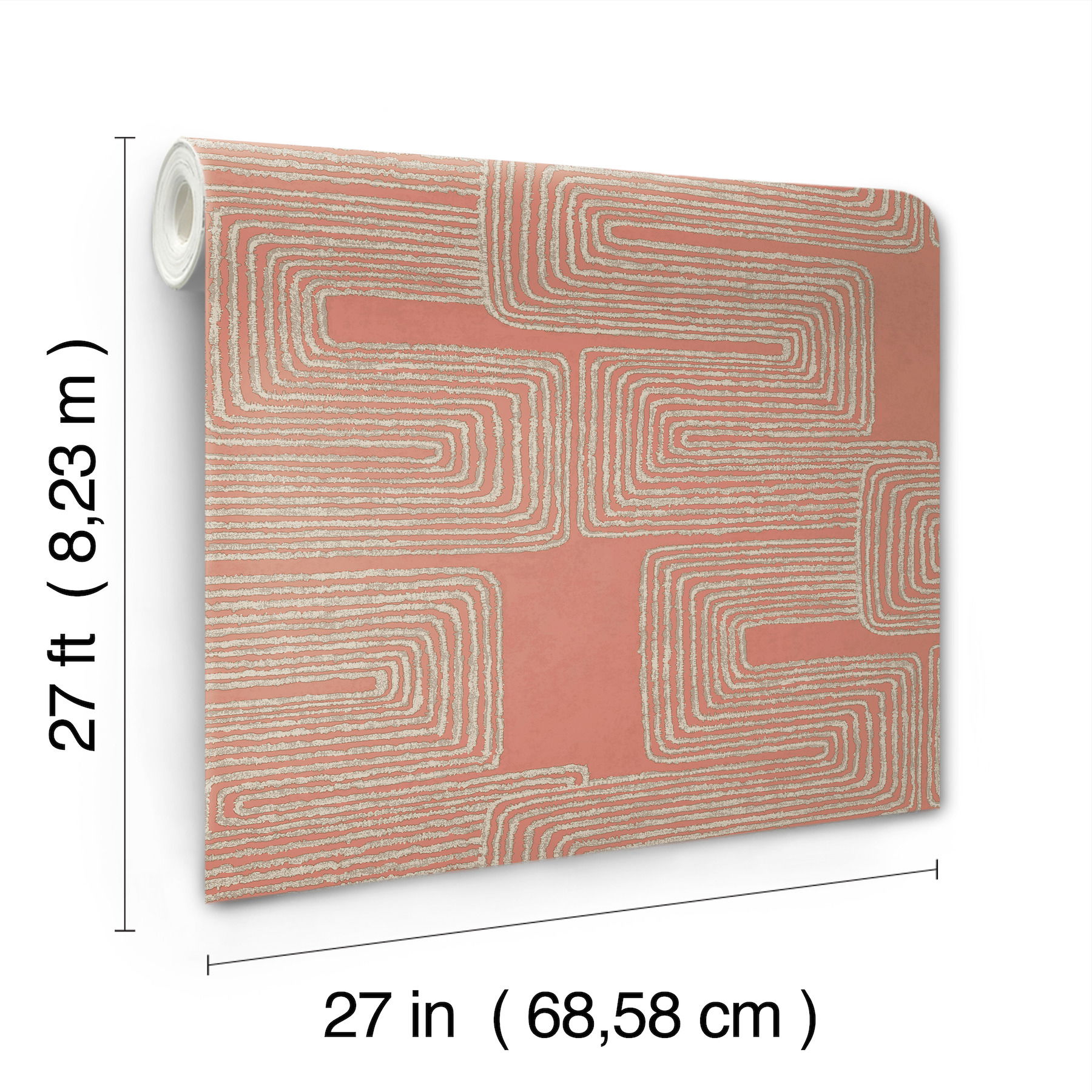 Zulu Thread Coral & Glint Wallpaper large image 