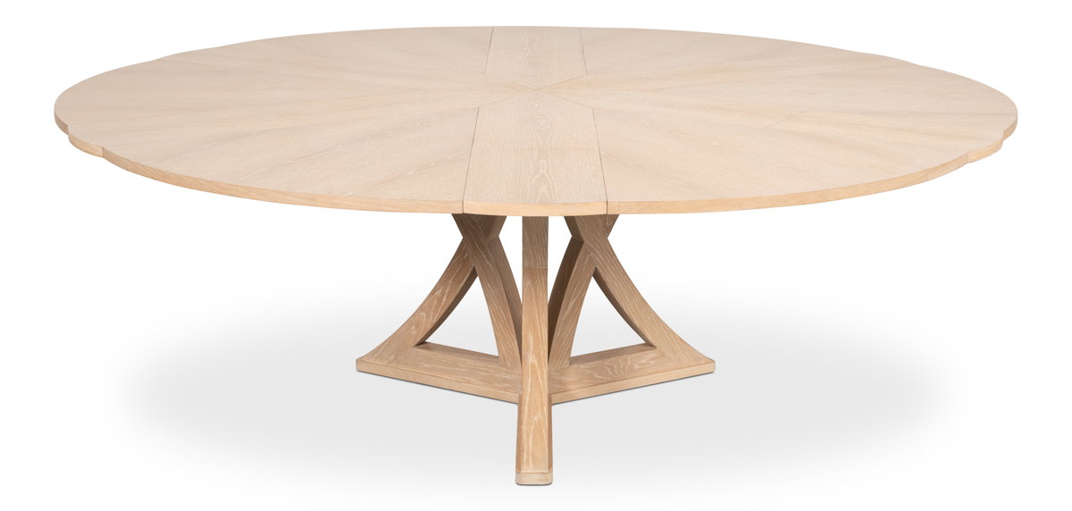 Casual Jupe Dining Table Bleached Oak M, by Sarreid, 4'7" length x 4'7" width x 2'6" height View 12