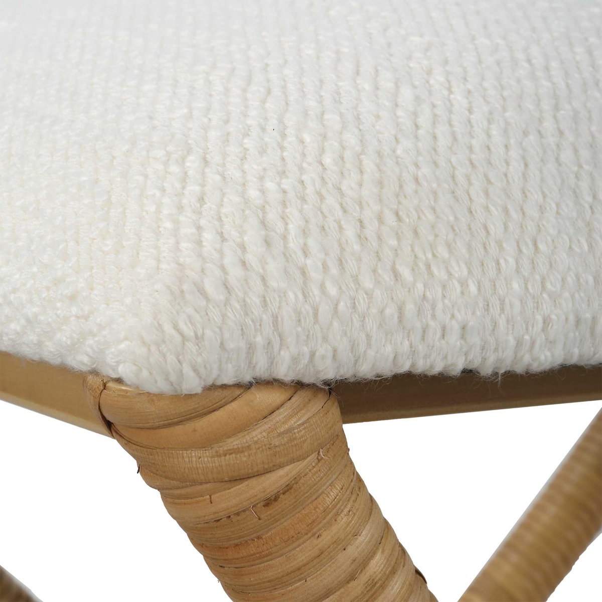 Expedition White Fabric Small Bench, Benche by Uttermost, 23.5" width x 20" height x 16.12" depth View 6