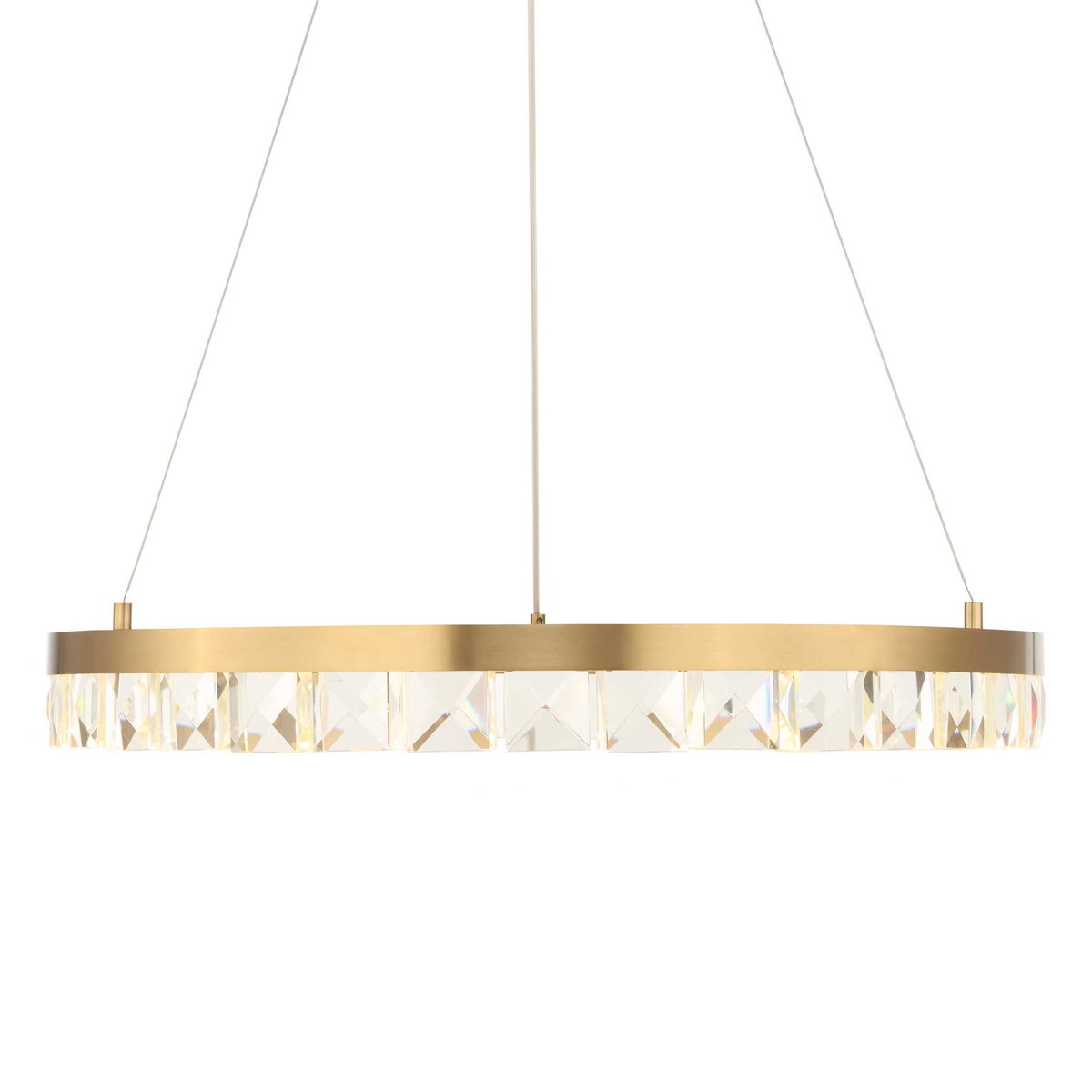 Segovia Round Crystal LED Chandelier, Ceiling Light by Uttermost, 3.75" height x 28" diameter View 6