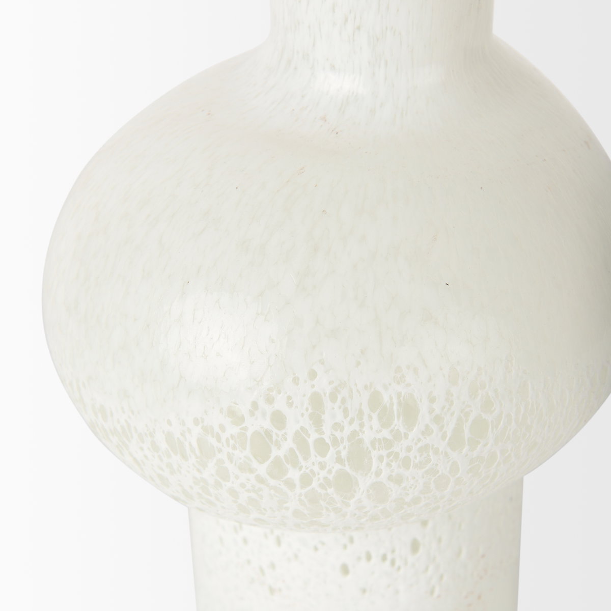 Heket Tall White Glass Vase, by Mercana, 6.89" length x 6.89" width x 12.36" height View 8