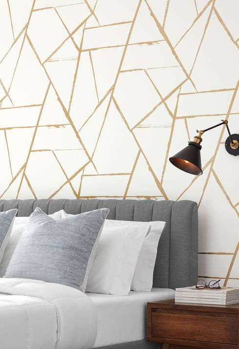 Intersect Gold Metallic Wallpaper