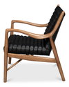 Singletary Leather Chair  Onyx Black, by Sarreid, 2'4" length x 2'3" width x 2'8" height thumbnail 9