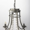 Selma White Wood Bead and Metal Chandelier, by Mercana, 37.8" length x 33.27" width x 96.85" height thumbnail 7