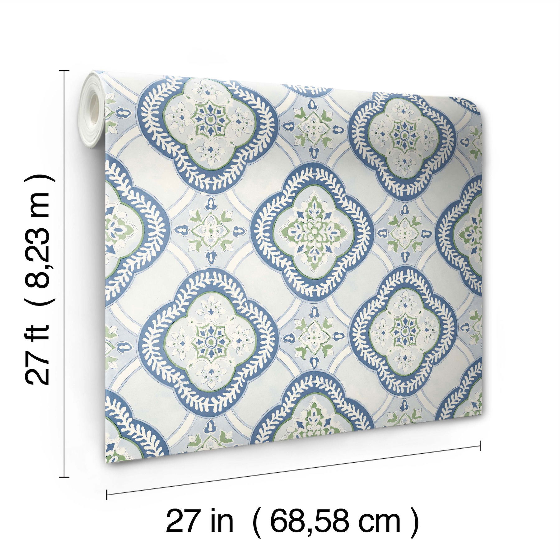 Garden Trellis Cobalt Wallpaper large image 