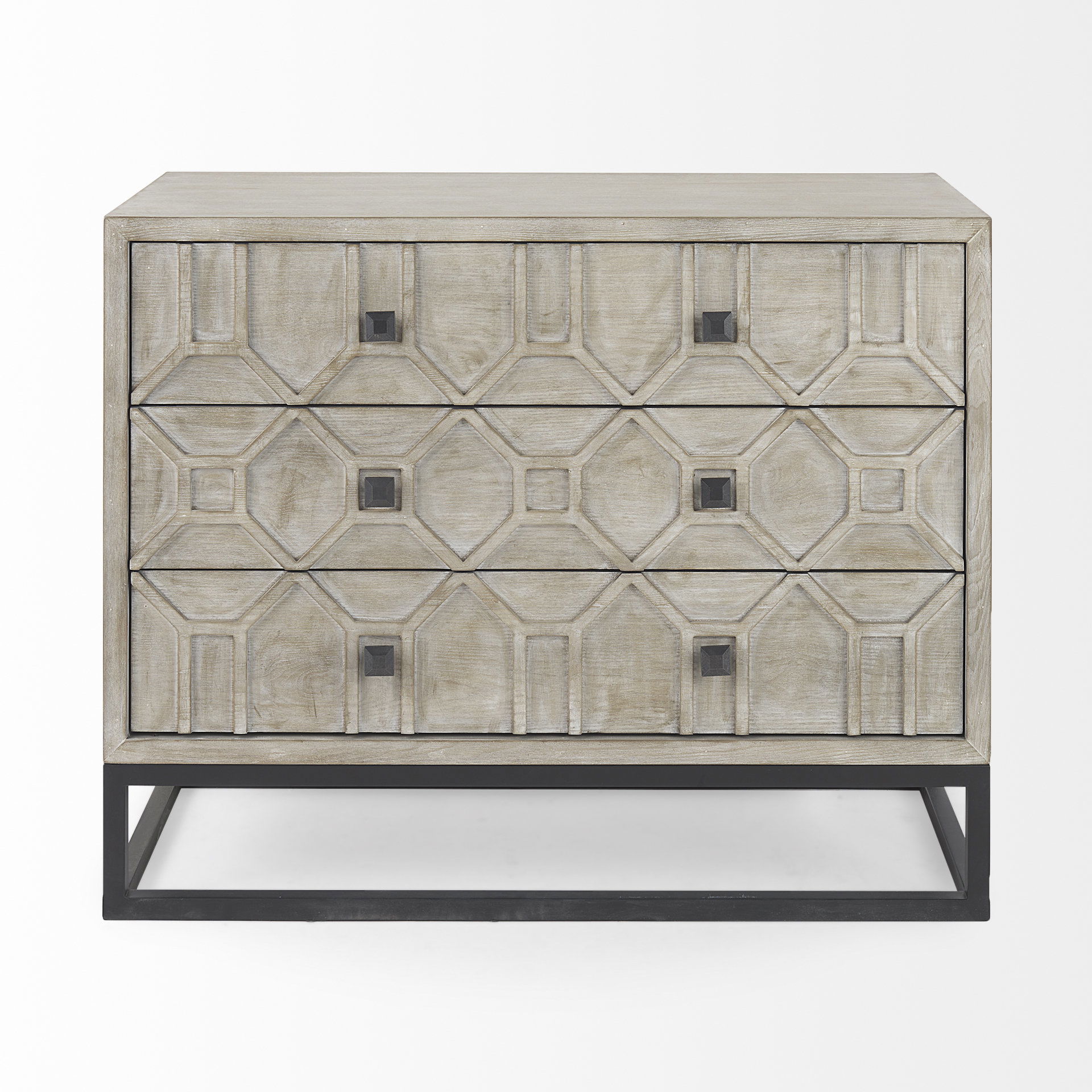 Genevieve I 39L x 16W Light Brown Fir Veneer 3 Drawer Accent Cabinet large image 