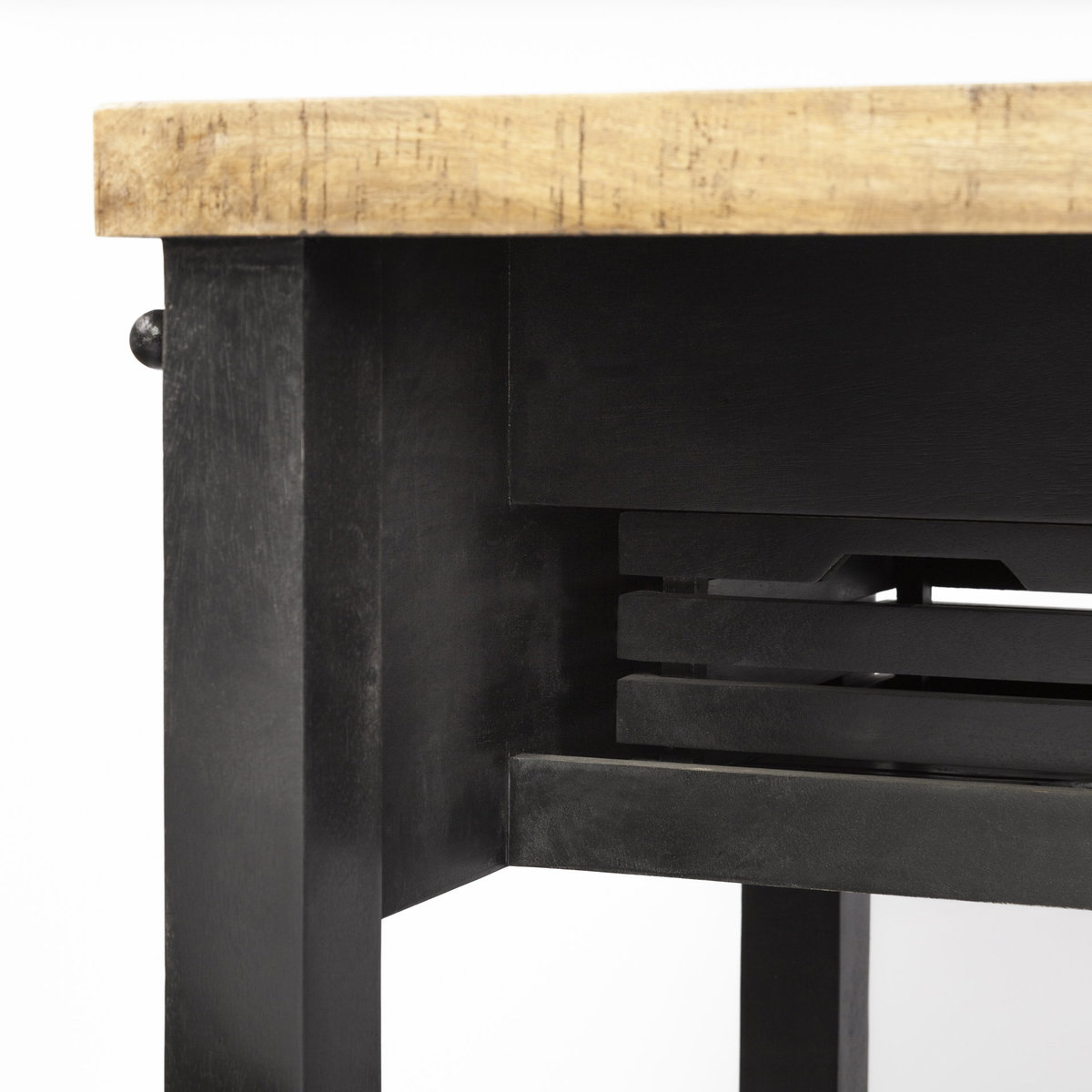 Columbia 62L x 28W x 36H Black Wooden Kitchen Island, by Mercana, 62" length x 28" width x 36" height View 11