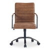 Roy Office Chair Open Road Brown Leather, by Moe's Home, 21.85" width x 36" height x 27.17" depth thumbnail 1