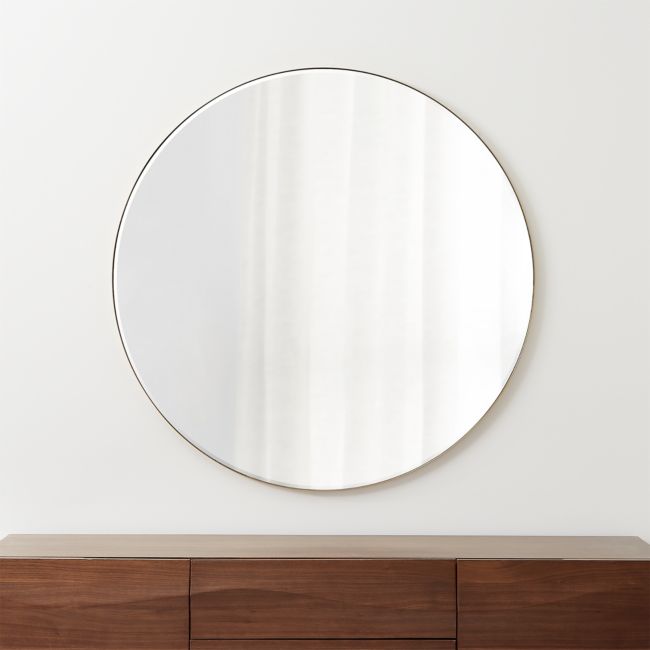Online Designer Combined Living/Dining Edge Brass Round 48" Wall Mirror