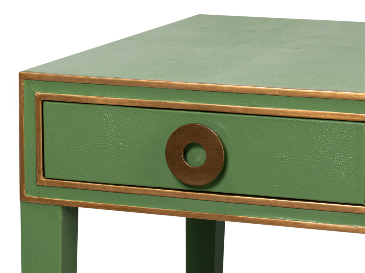 Gabriella Shagreen Desk/Table Watercress, by Sarreid, 2' length x 4' width x 2'6" height View 7