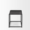 Taniel Textured Black Wood with Black Metal Stool, Ottoman by Mercana, 23.25" length x 16" width x 17" height thumbnail 4