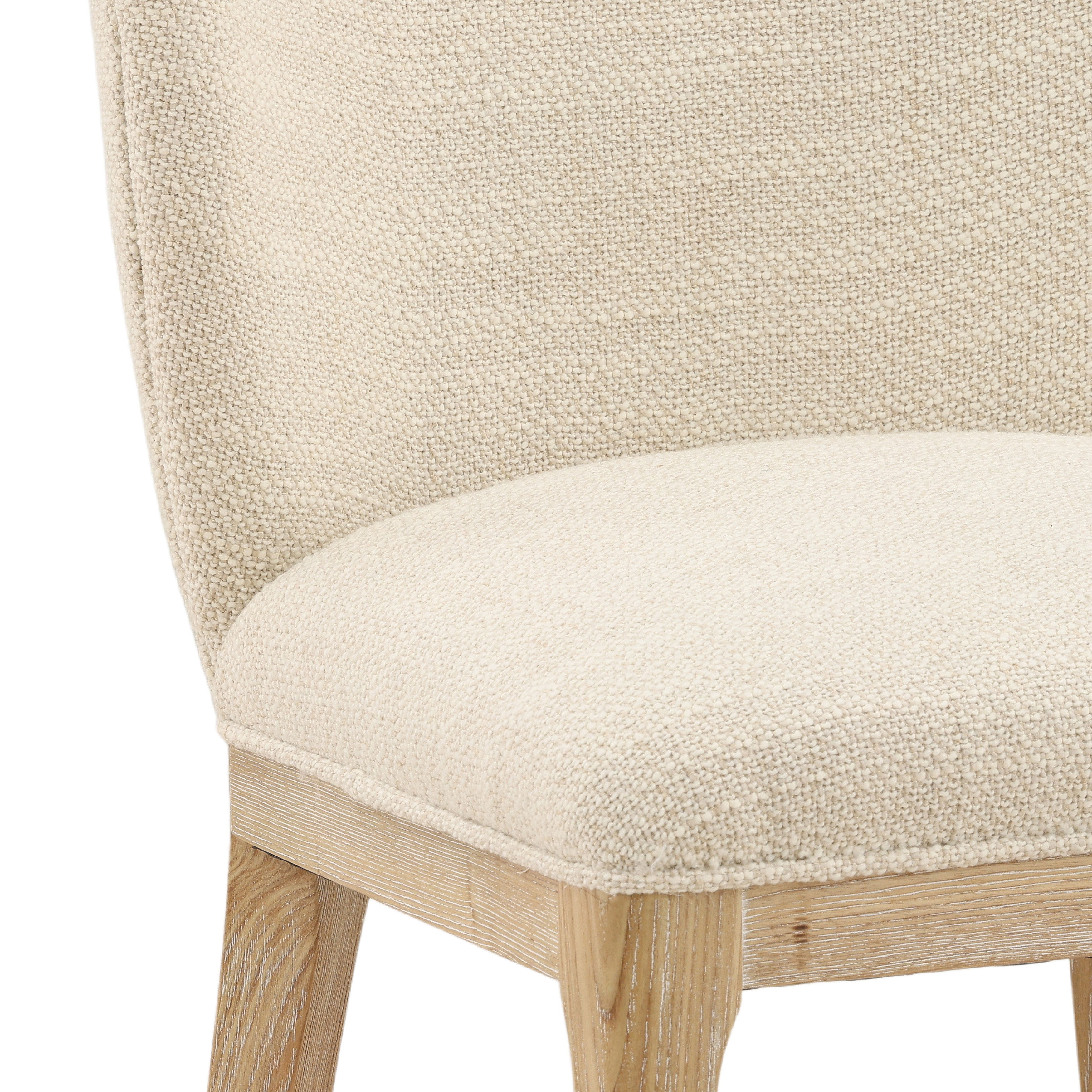 Kaelin Dining Chair Oatmeal, by Dovetail, 19" width x 34.5" height x 23" depth View 7