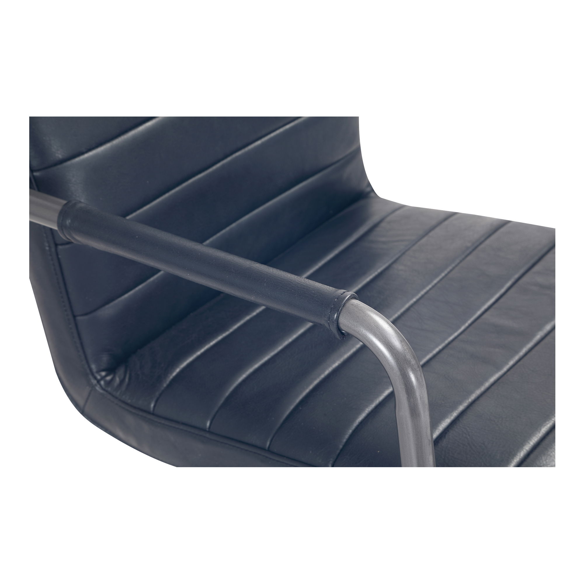 Roy Office Chair Black Leather, by Moe's Home, 21.85" width x 36" height x 27.17" depth View 7