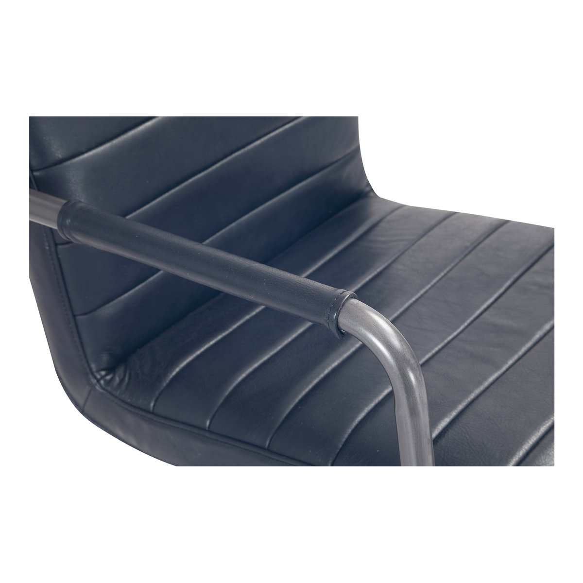 Roy Office Chair Black Leather, by Moe's Home, 21.85" width x 36" height x 27.17" depth View 7
