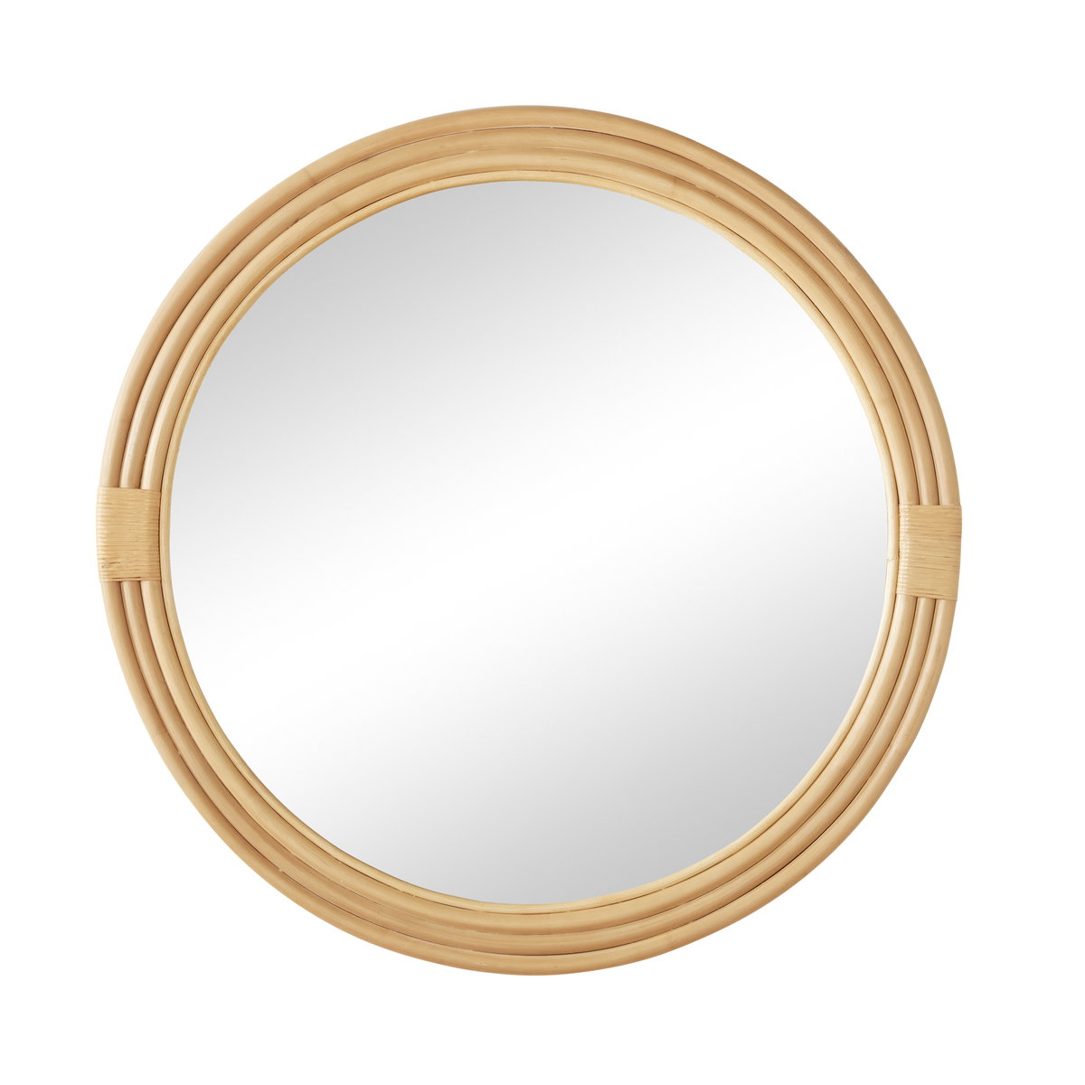 Pelicano Large Round Mirror, by Woven, 39.75" diameter x 1.5" depth View 1