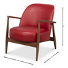 Pindar Armchair  Leather  New Rouge Red, by Sarreid, 2'7" length x 2'6" width x 2'6" height thumbnail 13