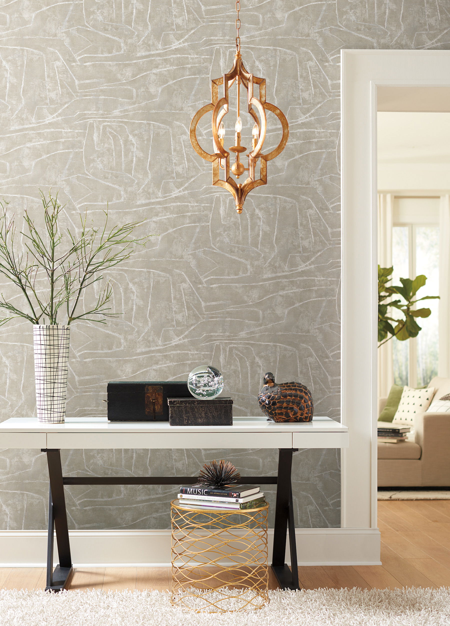 Urban Chalk Neutral Peel & Stick Wallpaper large image 