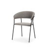 Carolyn Dining Chair with Gray Fabric & Matte Black Metal, by Mercana, 20.5" length x 22.75" width x 31" height thumbnail 1
