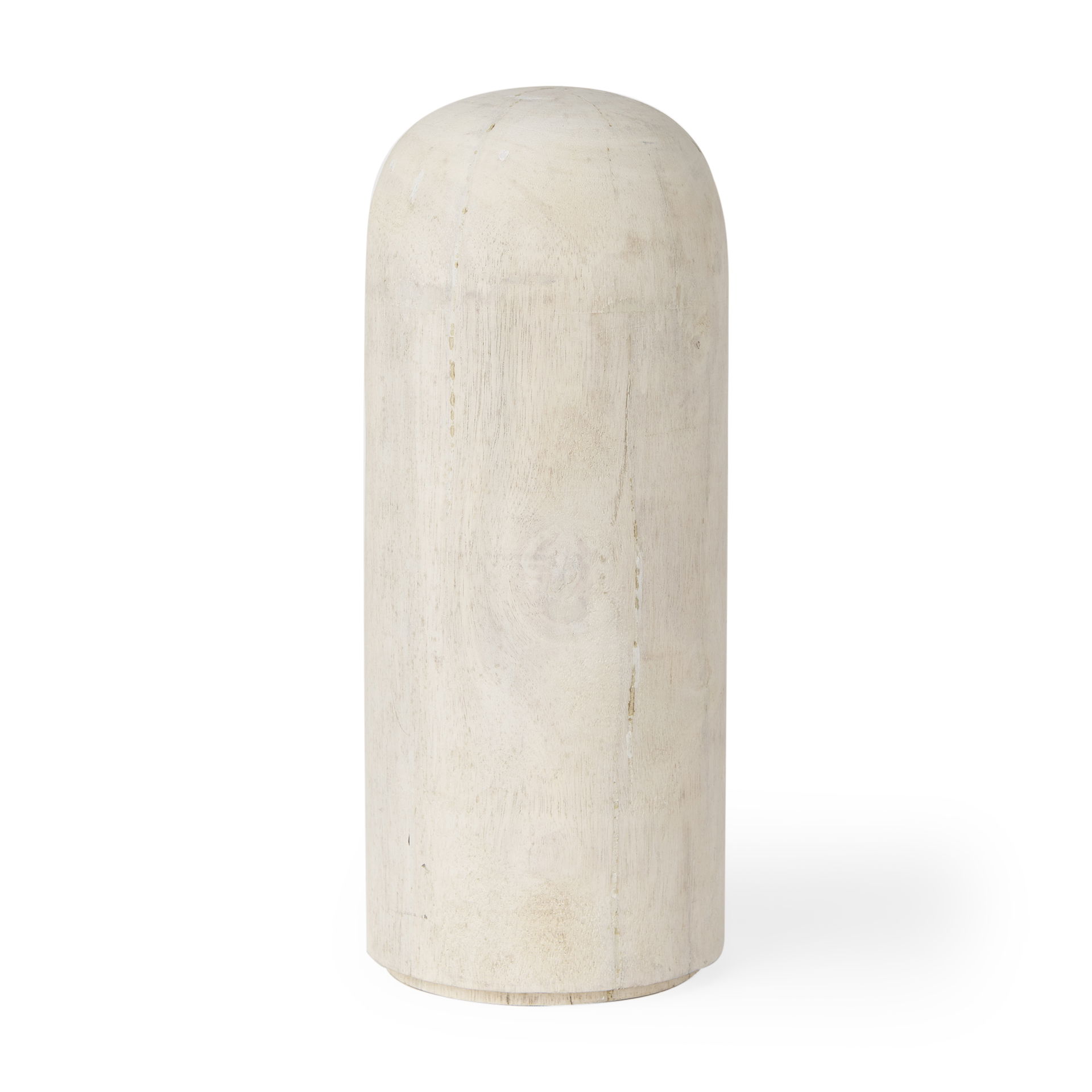 Knox Tall White-Wash Wood Decorative Object, by Mercana, 6" length x 6" width x 14" height View 1