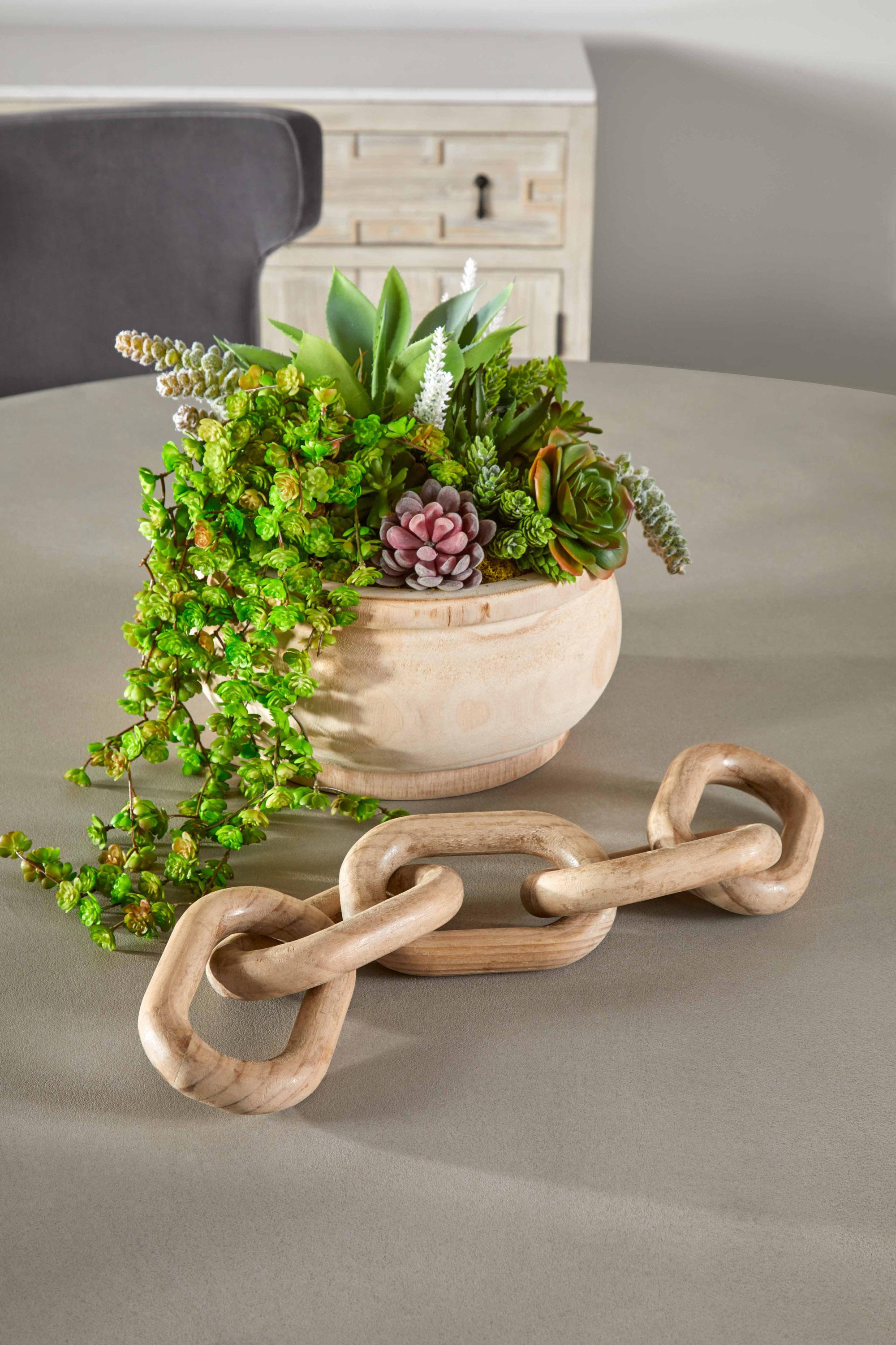 Cinq Wood Link, Decor by Essentials for Living, 20" width x 3.75" height x 1" depth View 6