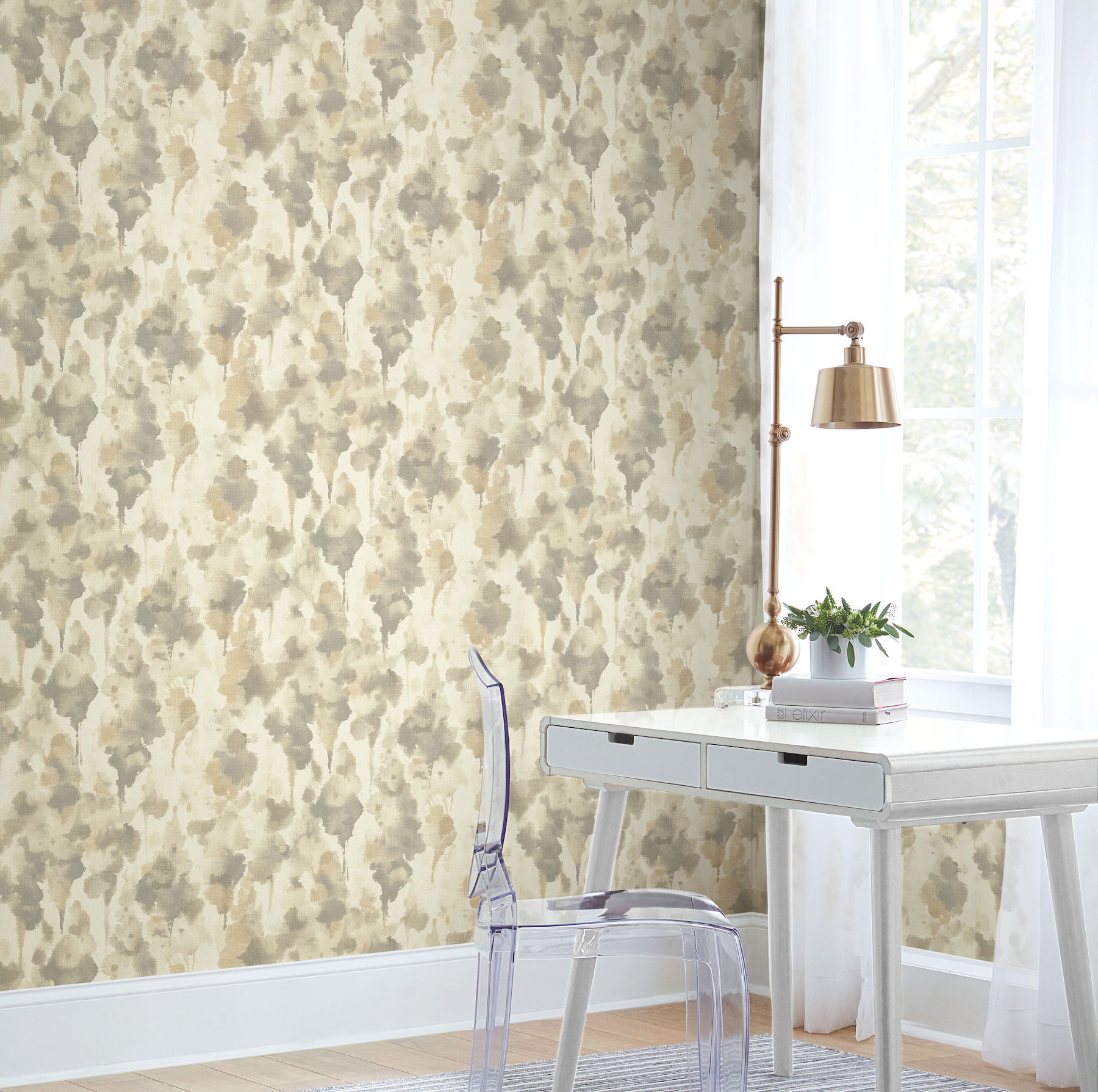 Mirage Dark Taupe & Gold Wallpaper large image 