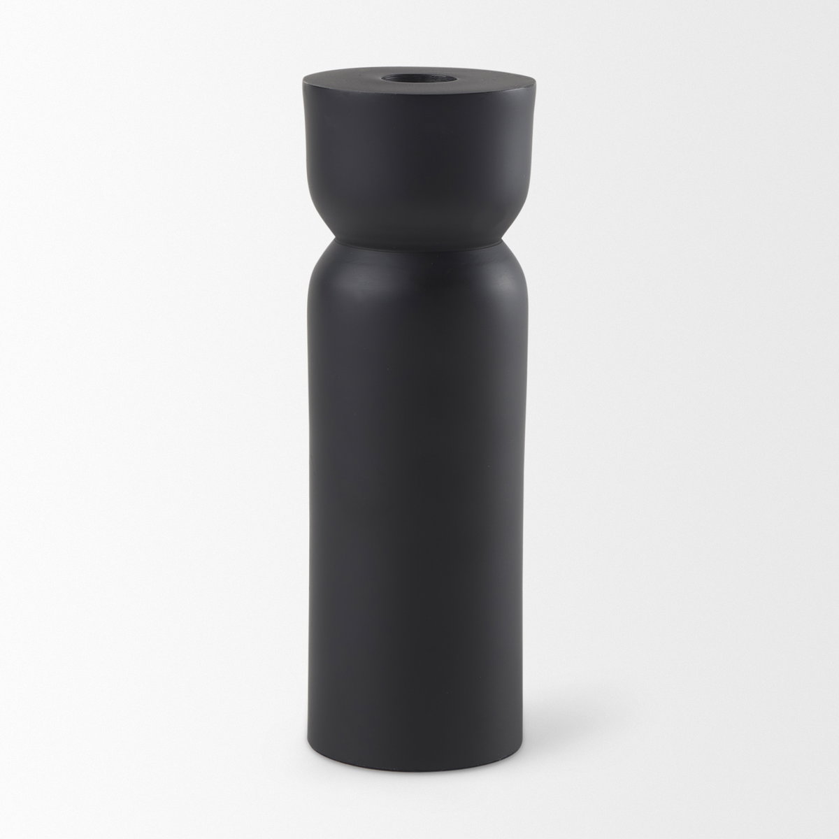 Malta Black Large Metal Candle Holder, Candles & Candle Holder by Mercana, 2.5" length x 2.5" width x 7.5" height View 5