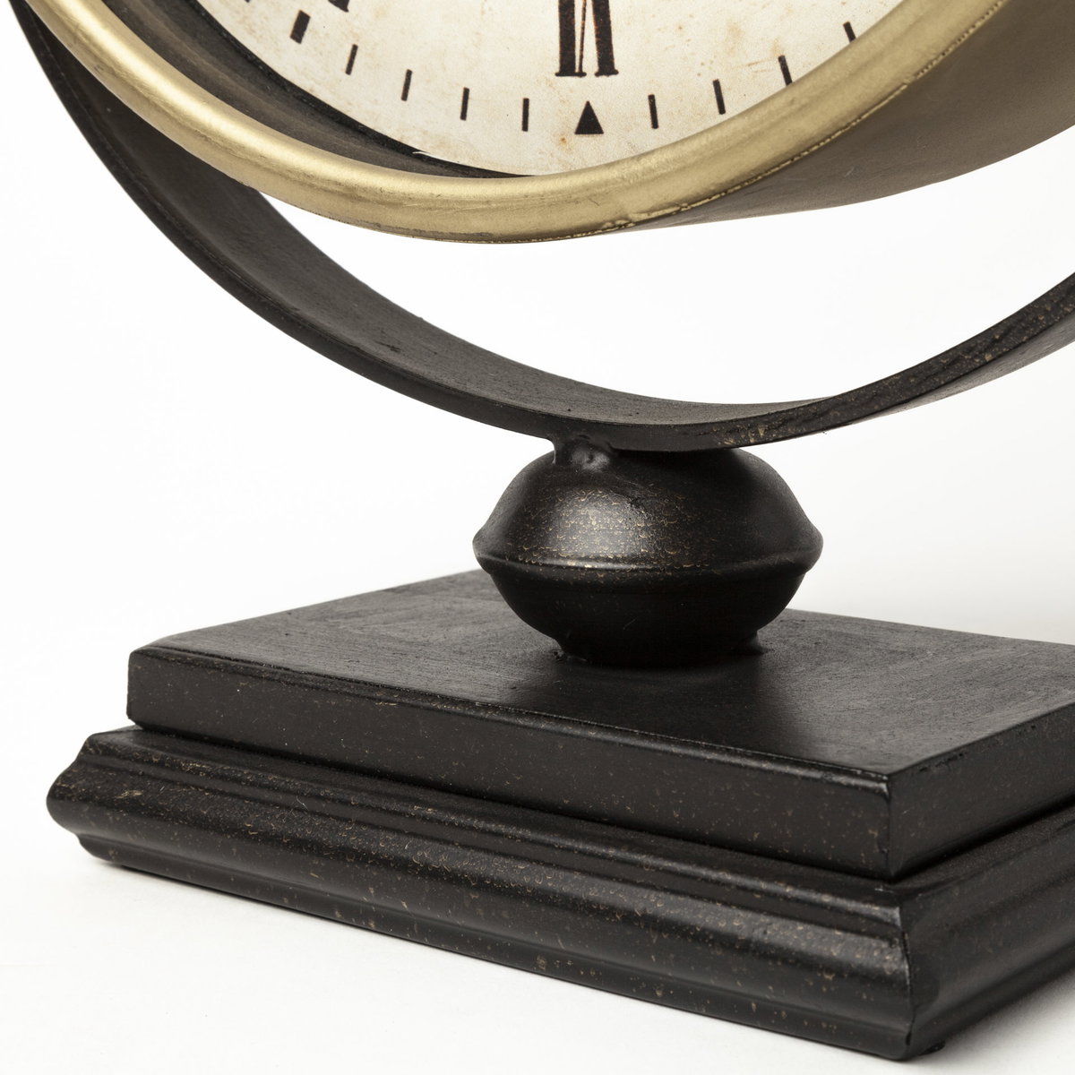Houston Gold Metal Half Moon Base Table Clock, by Mercana, 4" length x 12" width x 13" height View 11