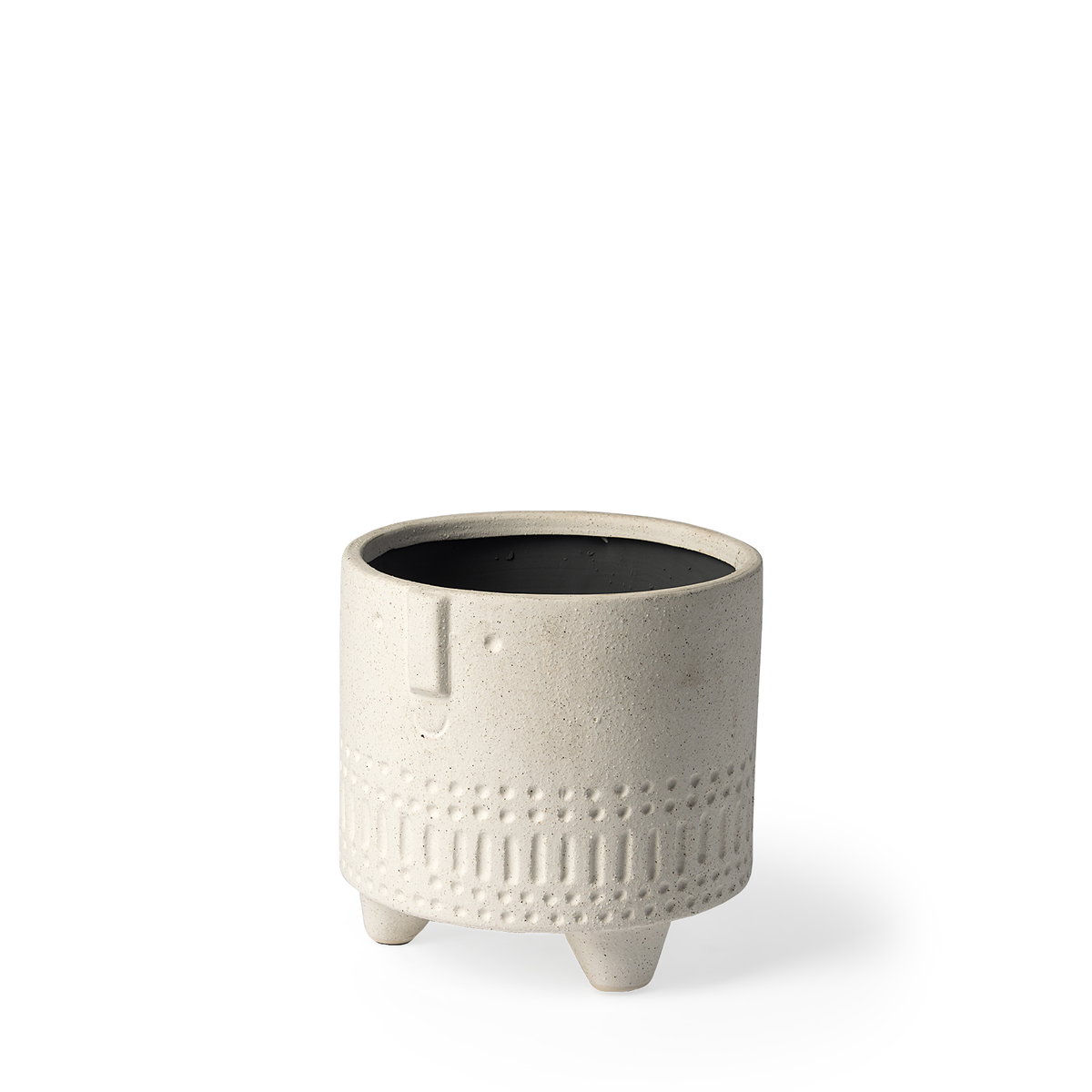 Jacob I Short White Ceramic Smiling Face Vase, by Mercana, 7.48" length x 6.69" width x 6.89" height View 1