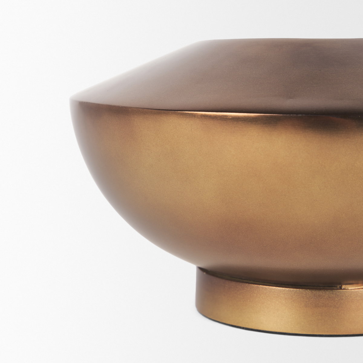 Quiana Medium Textured Gold Metal Vase, by Mercana, 8.25" length x 8.25" width x 4.75" height View 10