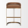Hollyfield Low Back 28.75in Seat Bar Stool | Cognac Brown Leather, Counter & Bar Stool by Mercana, 20.5" length x 19.7" width x 32.7" height thumbnail 4